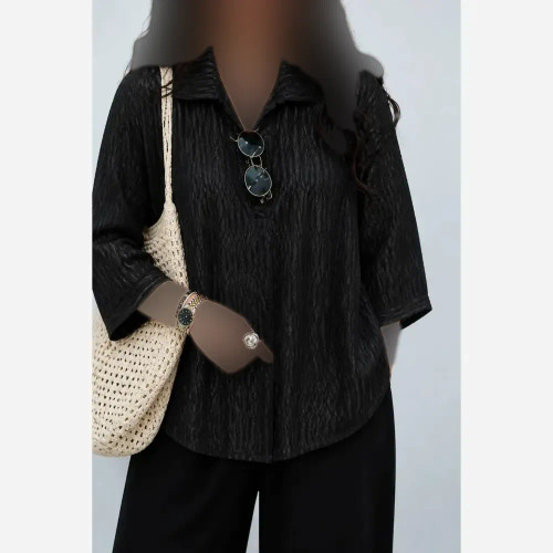 شومیز زنانه لونا خط دار طرح برجسته فری سایز 36 تا 46