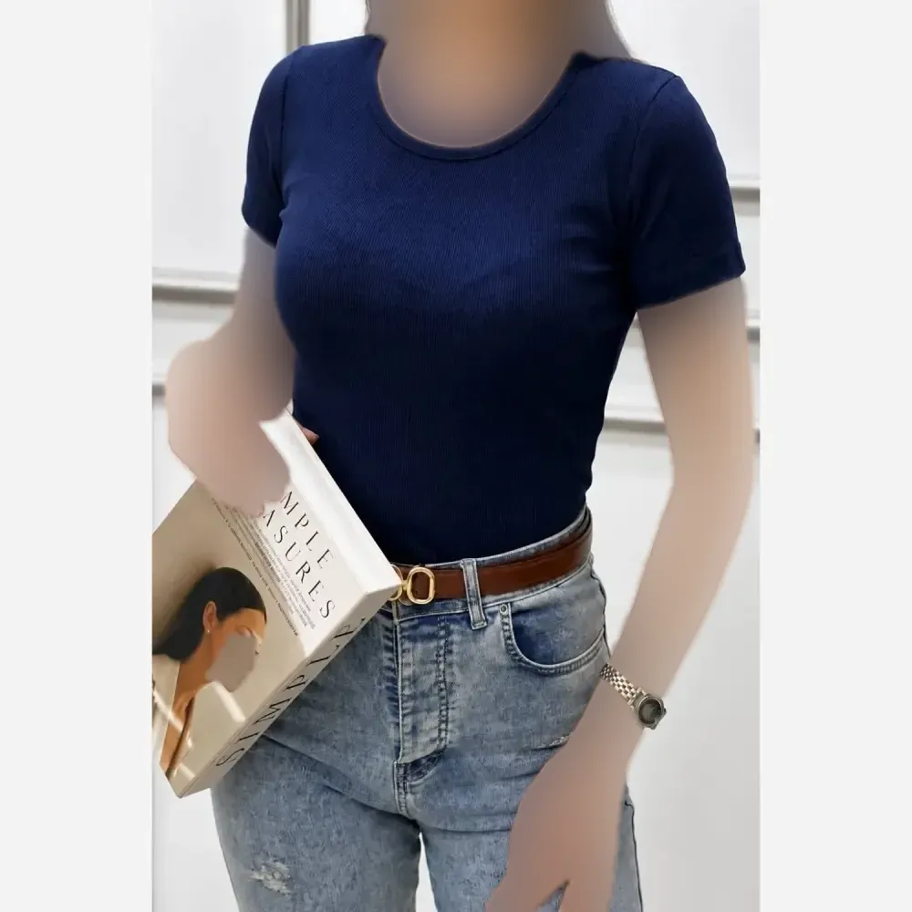 تیشرت زنانه ساده فانریپ پنبه ای فری سایز بیسیک