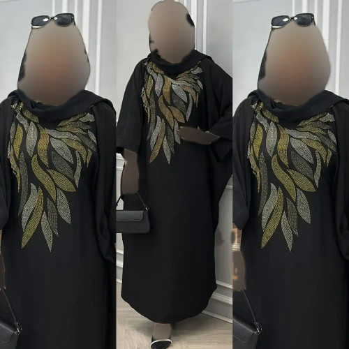 عبا زنانه مدل حیفا جنس الیزه رنگ مشکی فری سایز 38 تا 50