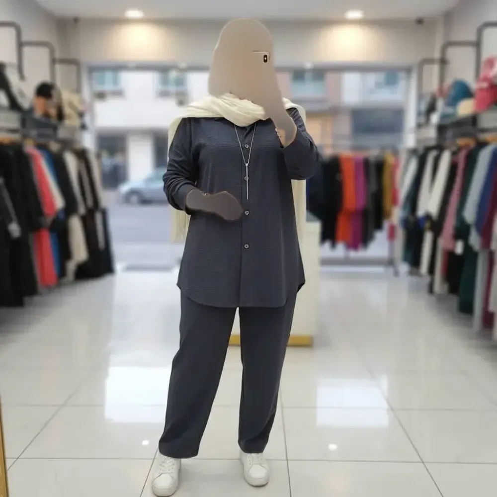 ست مانتو شلوار زنانه جنس مراکشی طرح بسکوییتی فری سایز مناسب سایز 38 تا 50