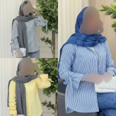 شومیز زنانه نخی خنک تابستانه مدل شیما فری سایز 36 تا 46