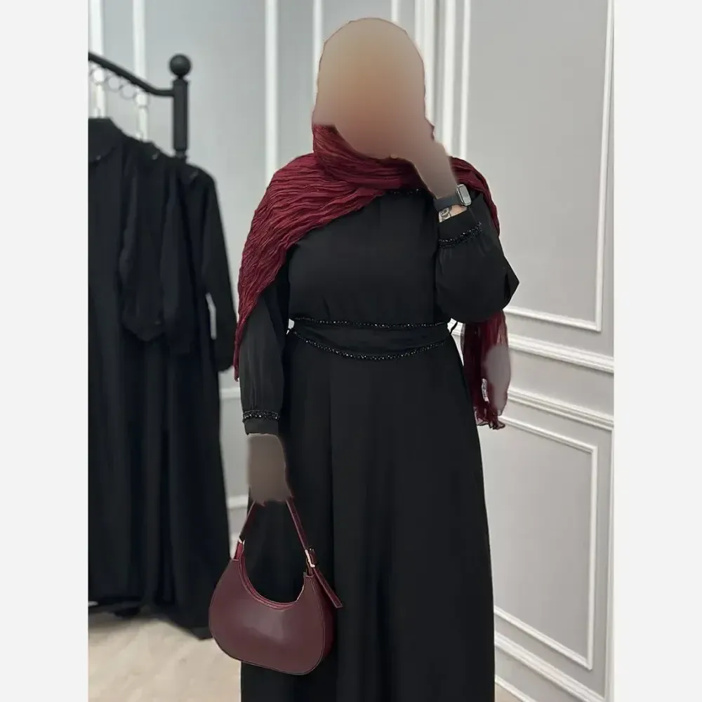 پیراهن زنانه مجلسی مدل سوگلی جنس مازراتی مشکی فری سایز 38 تا 46