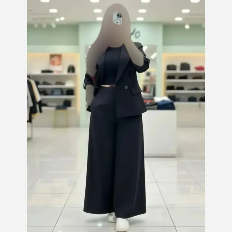 ست کت و شلوار زنانه مدل سارینا جنس لنین درجه یک دو سایزی