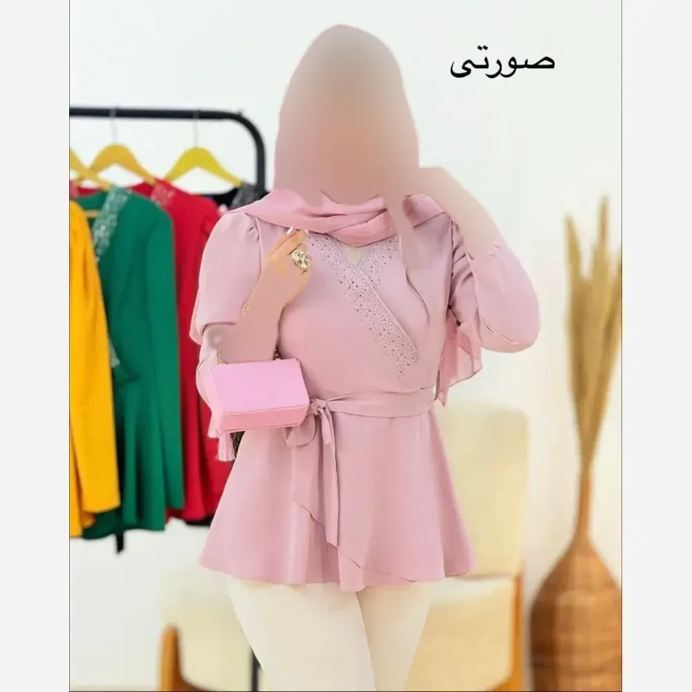 شومیز زنانه مدل انار جنس بوگاتی در سه رنگ متنوع سایز یک و دو