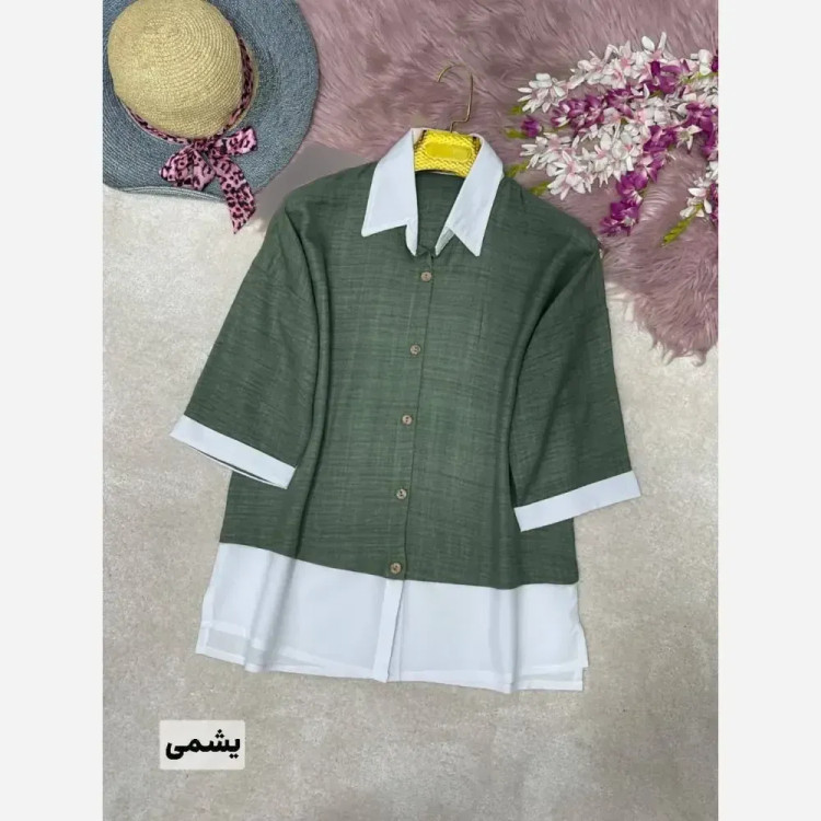 شومیز زنانه مدل فریبا جنس شانتون سایز 38 تا 46