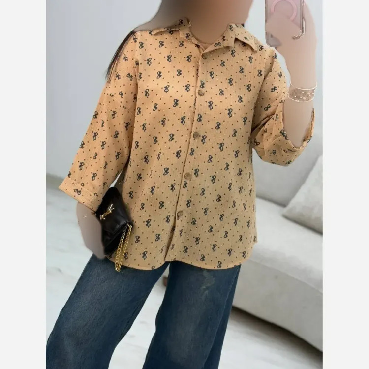 شومیز عروسکی پاپیون جنس کراش ایوا فری سایز 38 تا 46