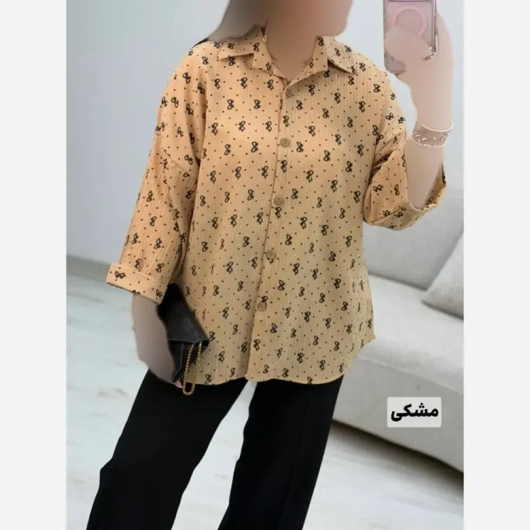شومیز عروسکی پاپیون جنس کراش ایوا فری سایز 38 تا 46