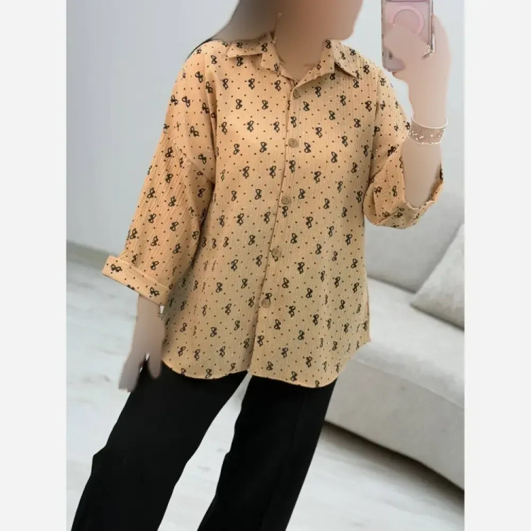 شومیز عروسکی پاپیون جنس کراش ایوا فری سایز 38 تا 46