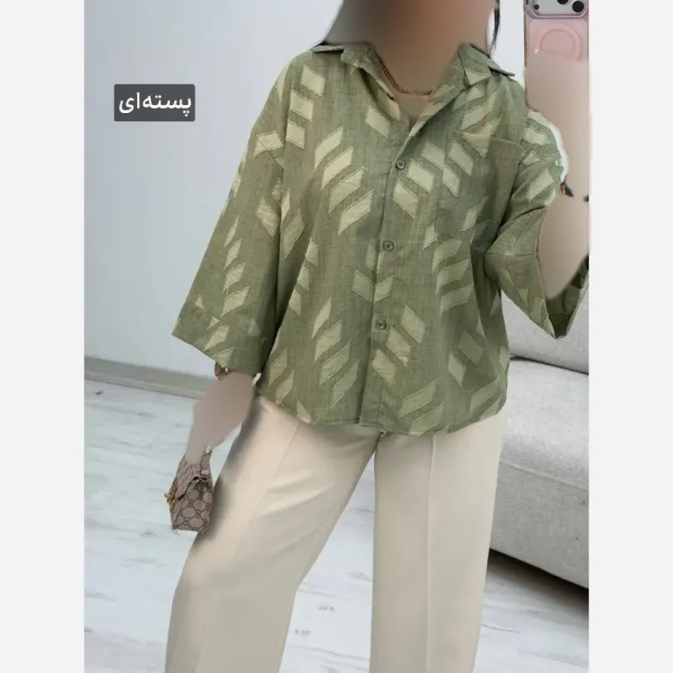 شومیز زنانه مدل باکسی سوین جنس شانتون فری سایز 38 تا 46