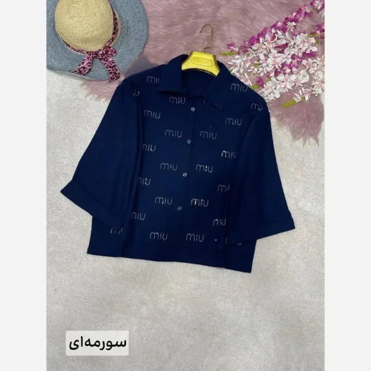 شومیز لنین زنانه نگین کوبی شده فری سایز 38 تا 46