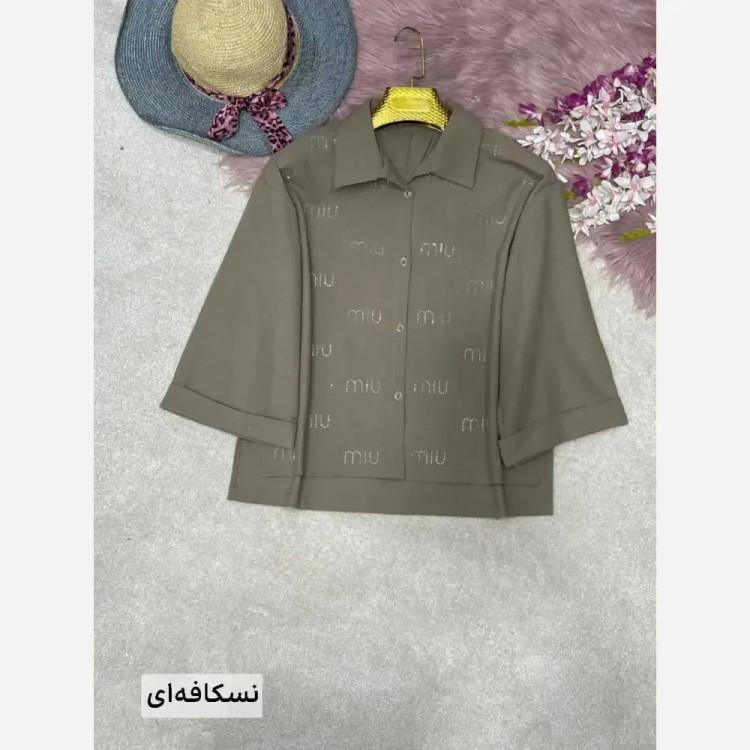 شومیز لنین زنانه نگین کوبی شده فری سایز 38 تا 46