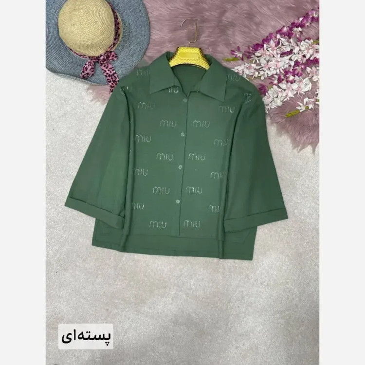 شومیز لنین زنانه نگین کوبی شده فری سایز 38 تا 46