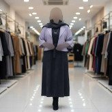 ست کت و سارافون زنانه مدل نگار جنس مخمل کبریتی و فلونزی فری سایز