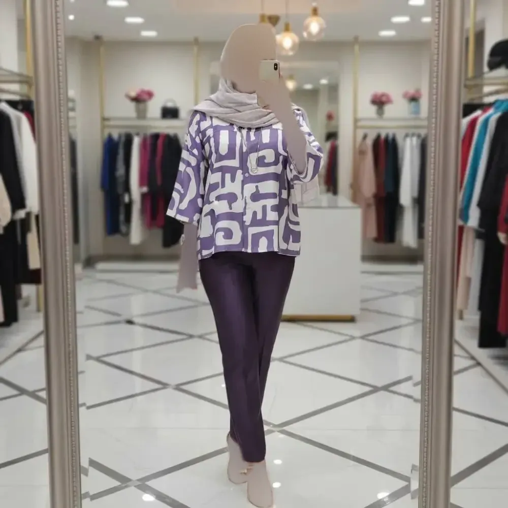شومیز باکسی طرحدار مدل نیمه کیمونو جنس سوفیا ژاکارد فری سایز 38 تا 50