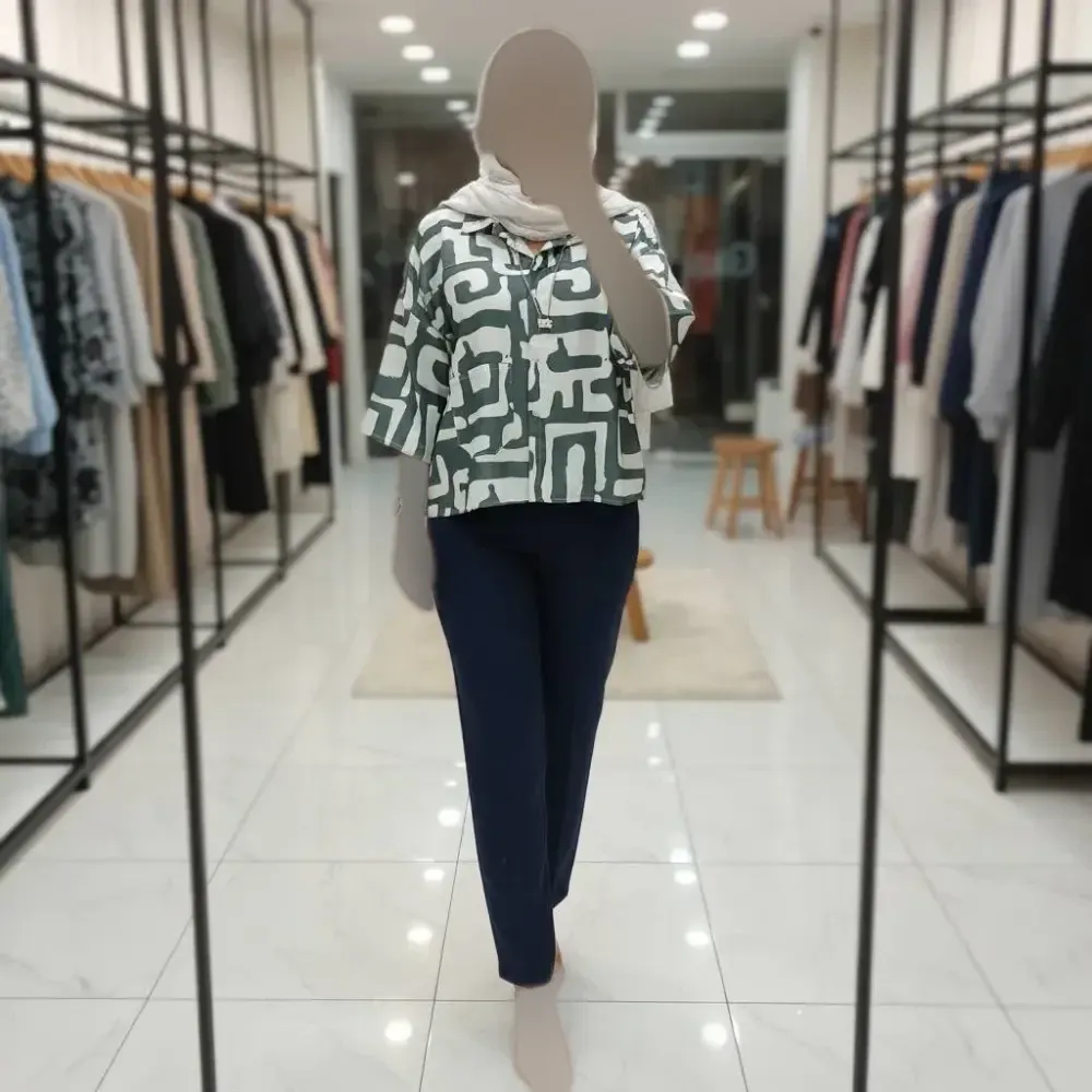 شومیز باکسی طرحدار مدل نیمه کیمونو جنس سوفیا ژاکارد فری سایز 38 تا 50
