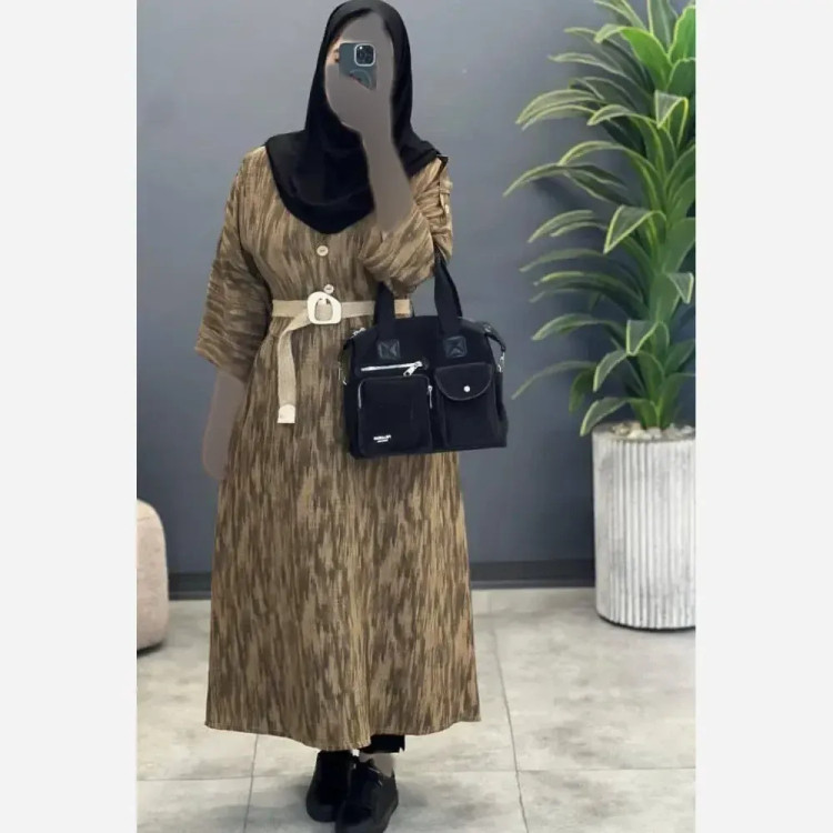 کفتان گازوئیلی شانتون با کیفیت زنانه فری سایز 38 تا 46 قد 120