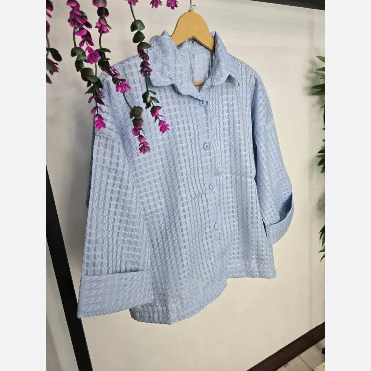 شومیز باکسی حصیری ژاکارد ابریشم فری سایز 36 تا 46 زنانه