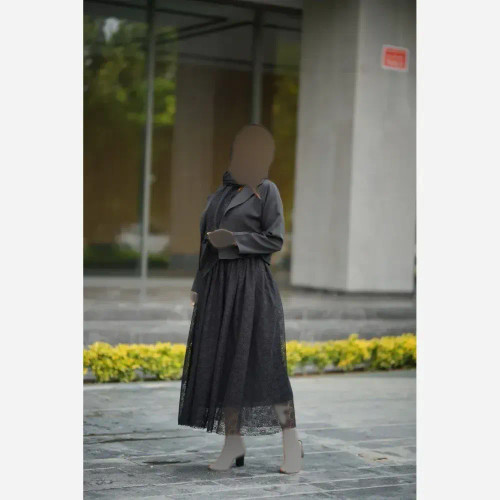 سه تیکه نیایش مشکی کت مازراتی شال تور نواردوزی دامن دانتل فری38_46