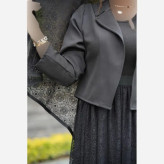 سه تیکه نیایش مشکی کت مازراتی شال تور نواردوزی دامن دانتل فری38_46