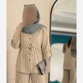 ست شومیز و شلوار زنانه جنس شانتون کوک دوزی شده سایز 38 تا 46