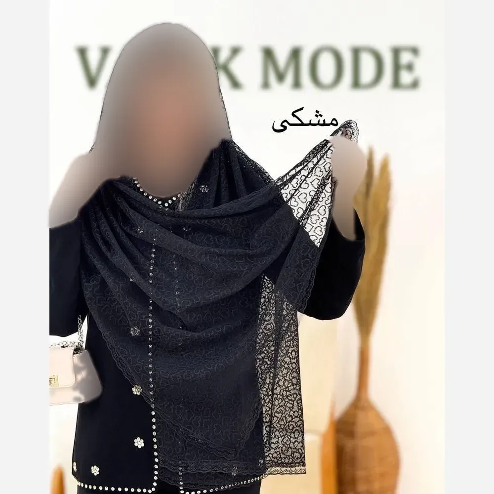شال مجلسی گیپور دانتل زنانه ابعاد 180 در 75 سانتیمتر