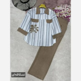 ست شومیز و شلوار زنانه مدل نوگل جنس لنین و شانتون سایز فری 38 تا 46