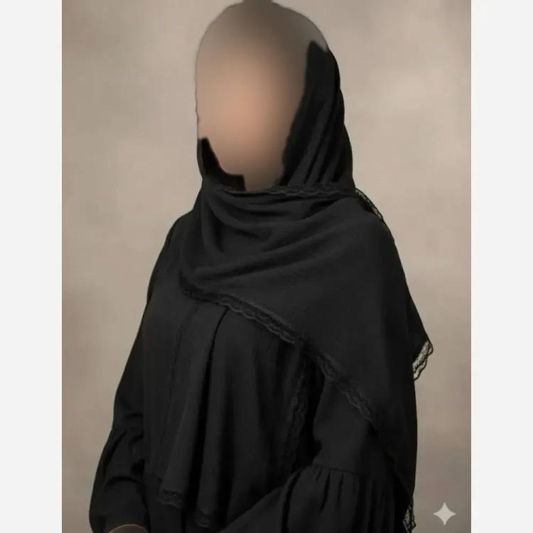 شال پلیسه لبه توری مجلسی قواره بزرگ ابعاد 180 در 75 سانتیمتر