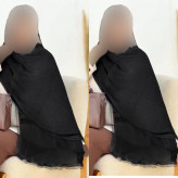 شال پلیسه لبه توری مجلسی قواره بزرگ ابعاد 180 در 75 سانتیمتر