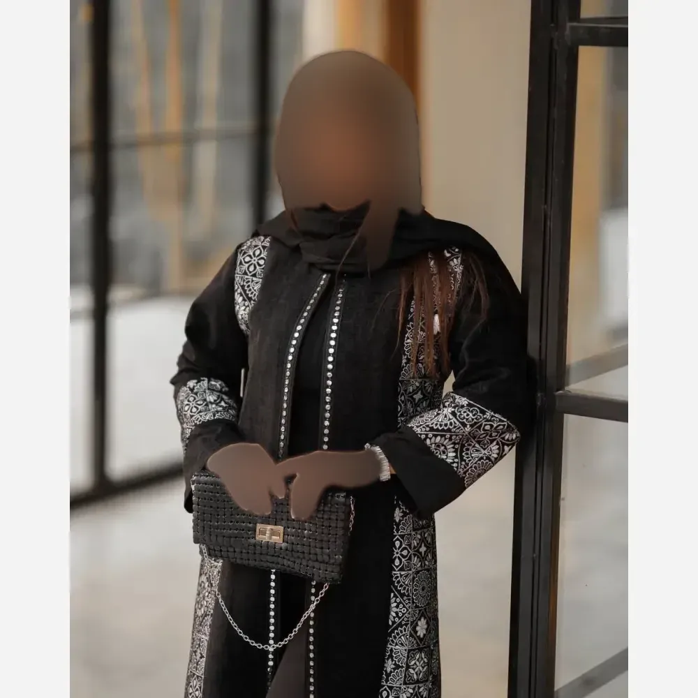 مانتو مجلسی زنانه مدل فرزانه جنس بنگال نخ فری سایز 38 تا 46 رنگ مشکی