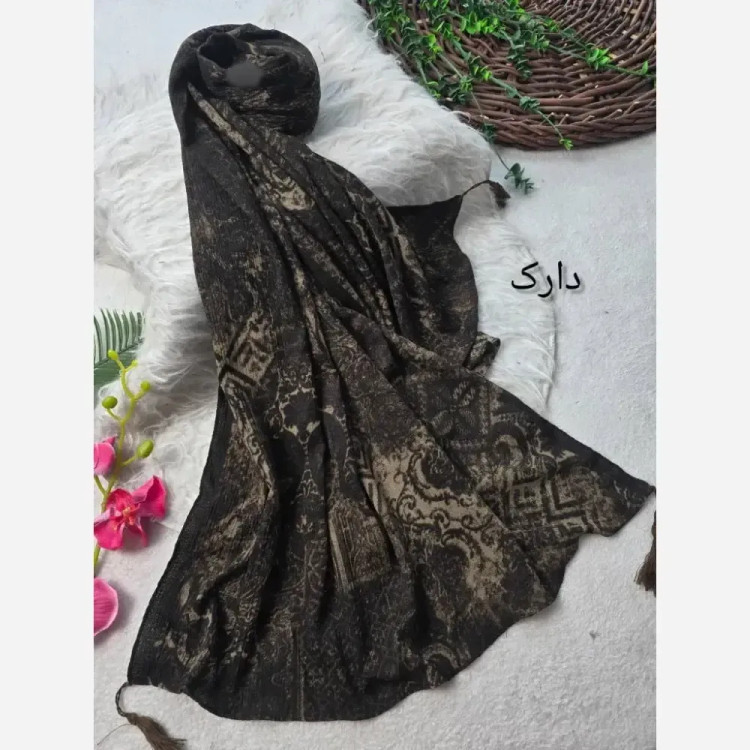 شال کریشه لوزی جنس برشکا کریشه سافت ابعاد 195 در 58 سانتیمتر