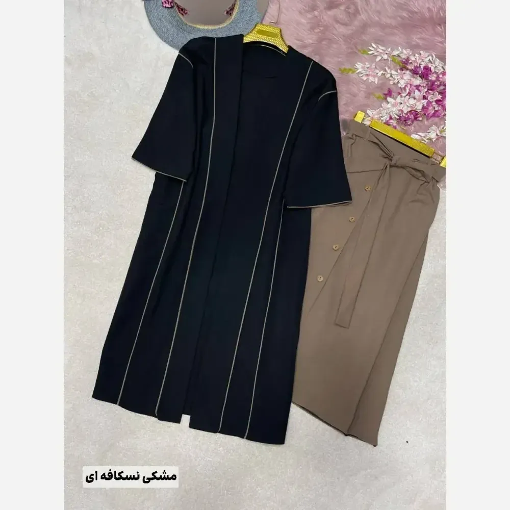 ست مانتو دامن زنانه مدل گلاره جنس لنین فری سایز 38 تا 48