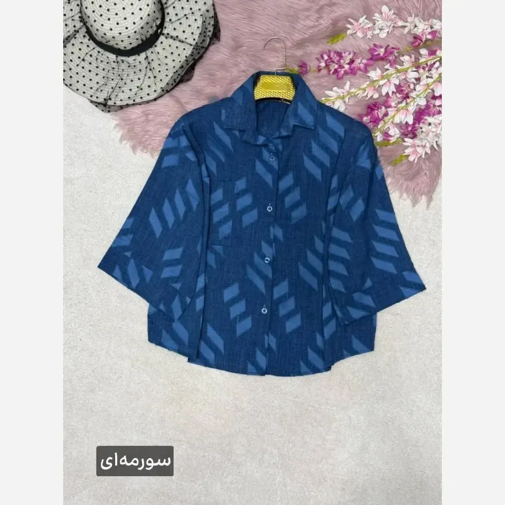 شومیز زنانه مدل باکسی جنس شانتون فری سایز 38 تا 46