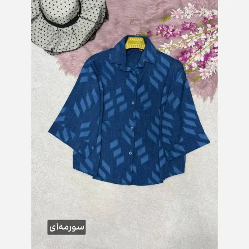 شومیز زنانه مدل باکسی جنس شانتون فری سایز 38 تا 46