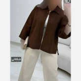 شومیز لنین آیسل نگین کوبی شده فری سایز 38 تا 46