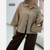 شومیز لنین آیسل نگین کوبی شده فری سایز 38 تا 46