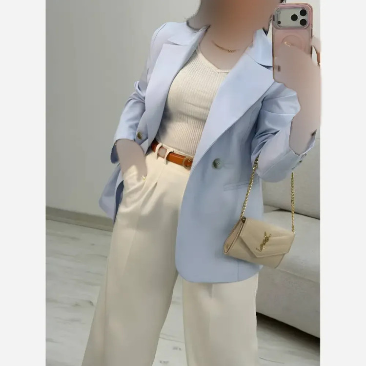 کت زنانه پاستیلی مدل الیس جنس پری خنک و سبک لایی کوبی شده