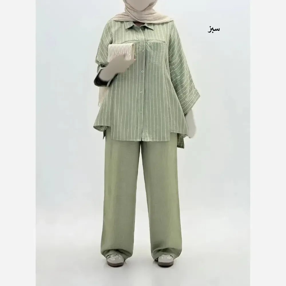ست شومیز و شلوار زنانه مدل رستا جنس پری در 4 رنگ متنوع سایز 1 و 2