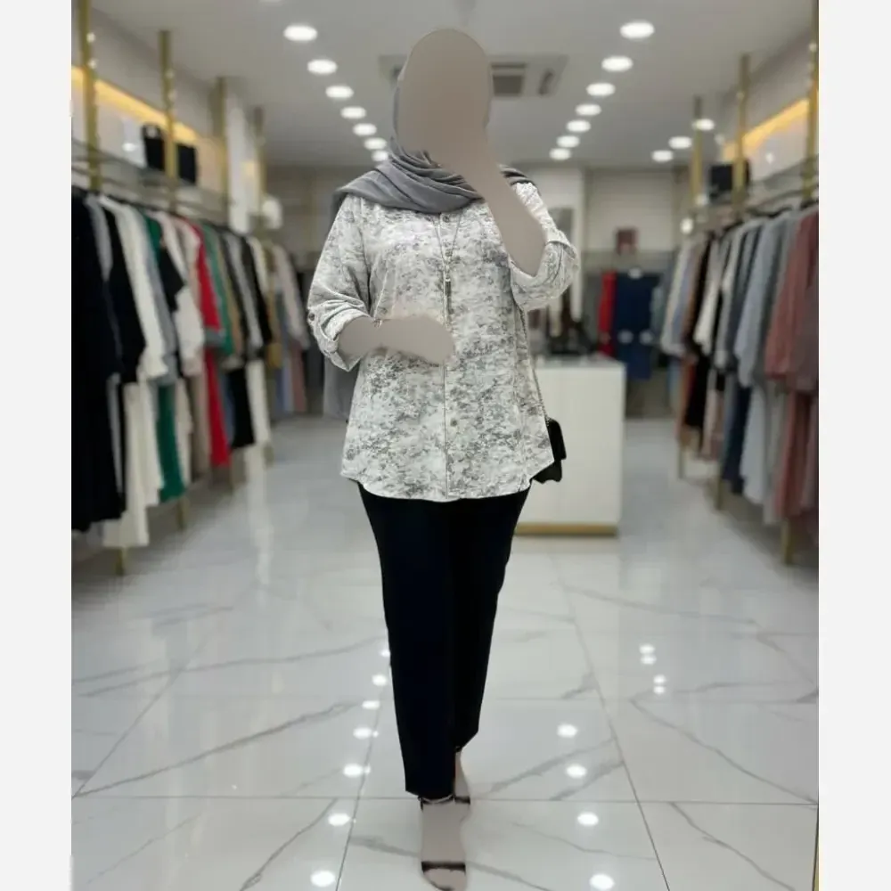 شومیز مانتویی زنانه مدل پرنیا جنس سوفیا ژاکارد