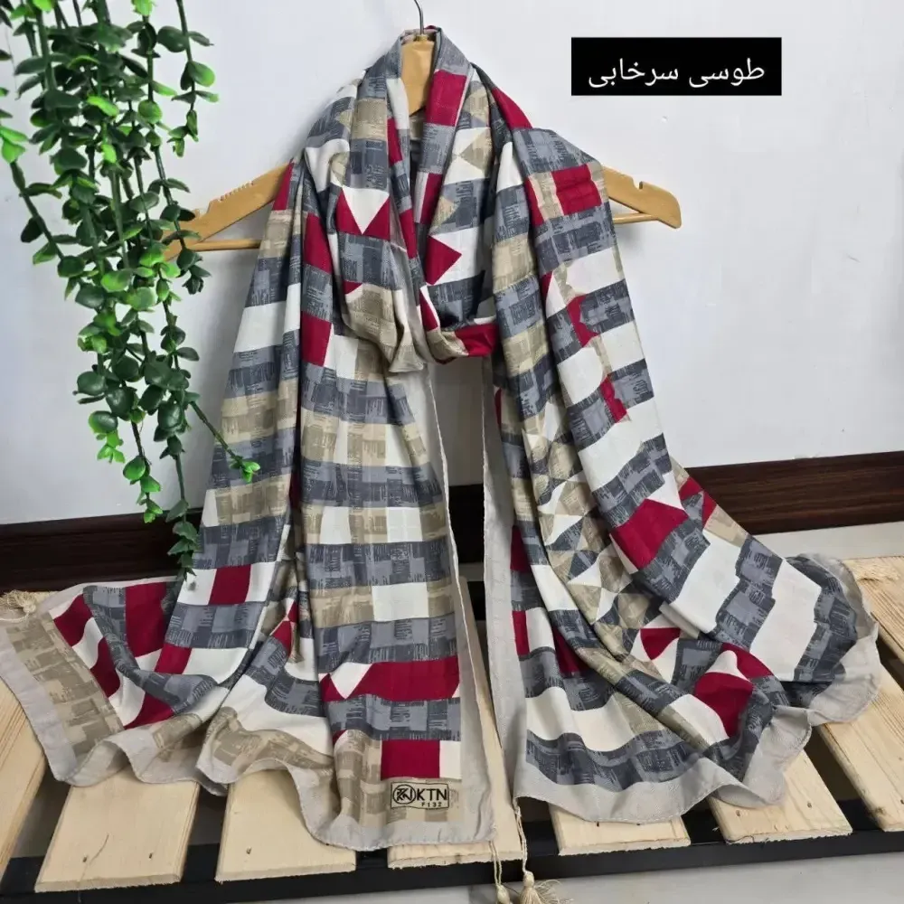 شال نخی ژاکارد مدل کیانا ابعاد 190 در 70 سانتیمتر