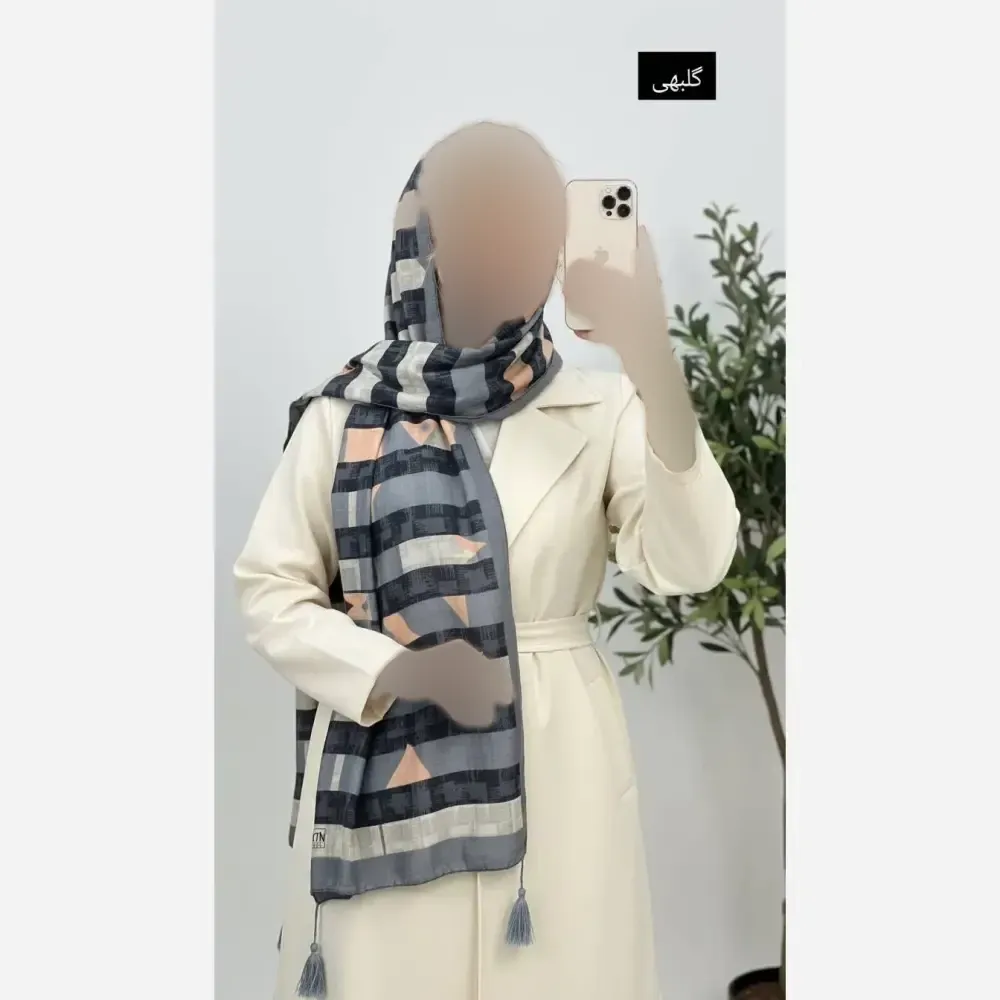 شال نخی ژاکارد مدل کیانا ابعاد 190 در 70 سانتیمتر