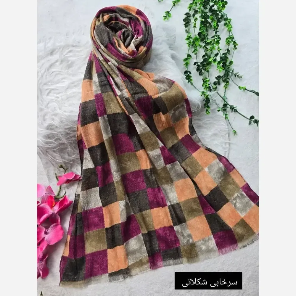 شال زنانه مدل ماه تاج جنس برشکا کریشه سافت ابعاد 195 در 58 سانتی متر