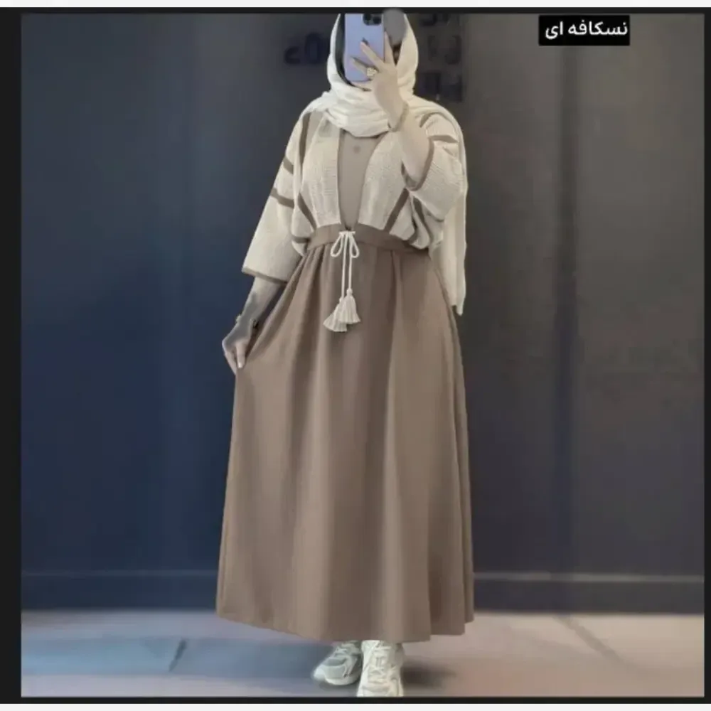 ست سارافون شانتون و کراپ لنین زنانه فری سایز 36 تا 46