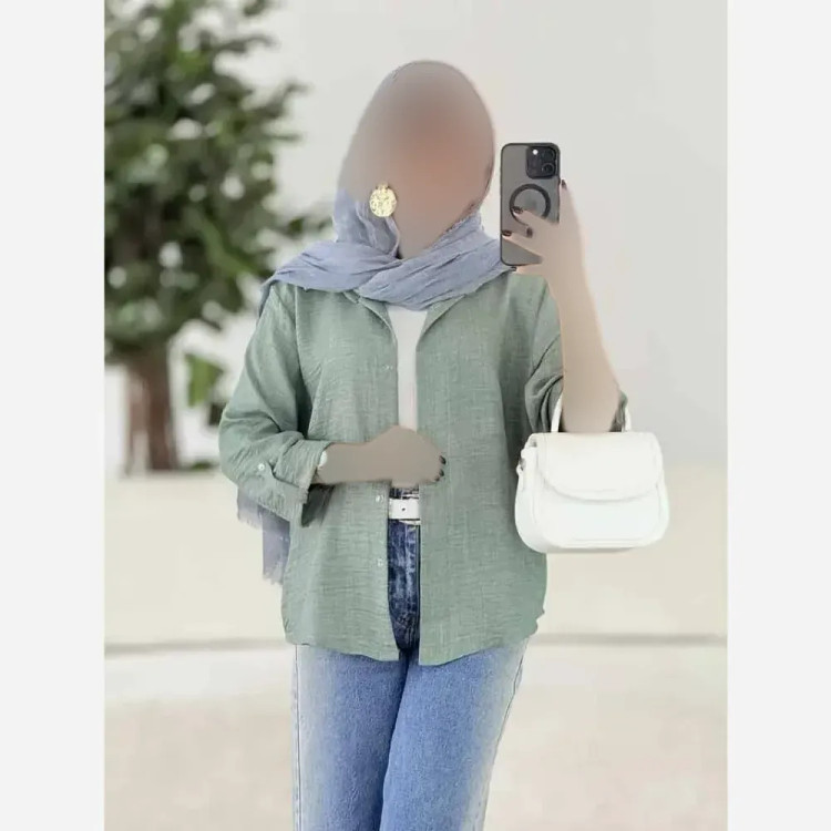 شومیز زنانه مدل بلانکا جنس شانتون صوفیا فری سایز 38 تا 46