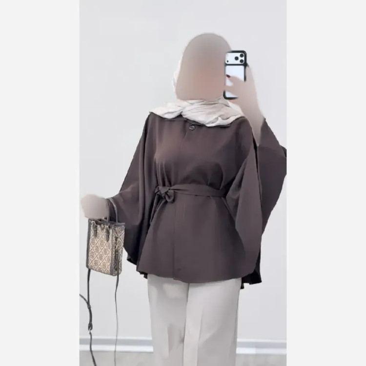شنل زنانه مازراتی مدل دلنیا فری سایز کمربنددار