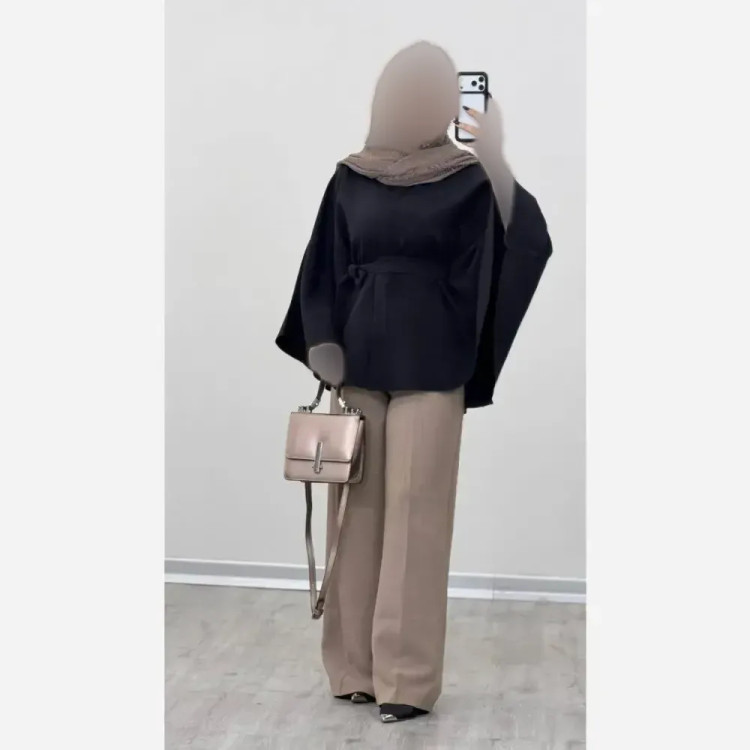 شنل زنانه مازراتی مدل دلنیا فری سایز کمربنددار