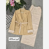 کت شلوار زنانه لنین نچرال فری سایز 36 تا 46 مدل تندیس