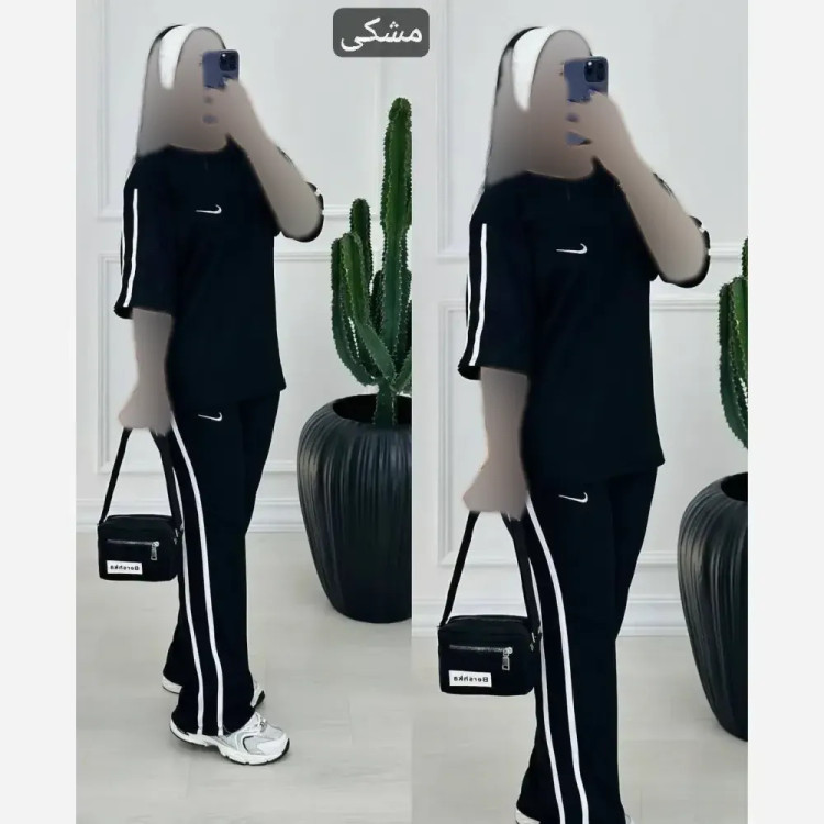 ست تیشرت و شلوار نایک زنانه جنس ویسکوز پنبه فری سایز 36 تا 46