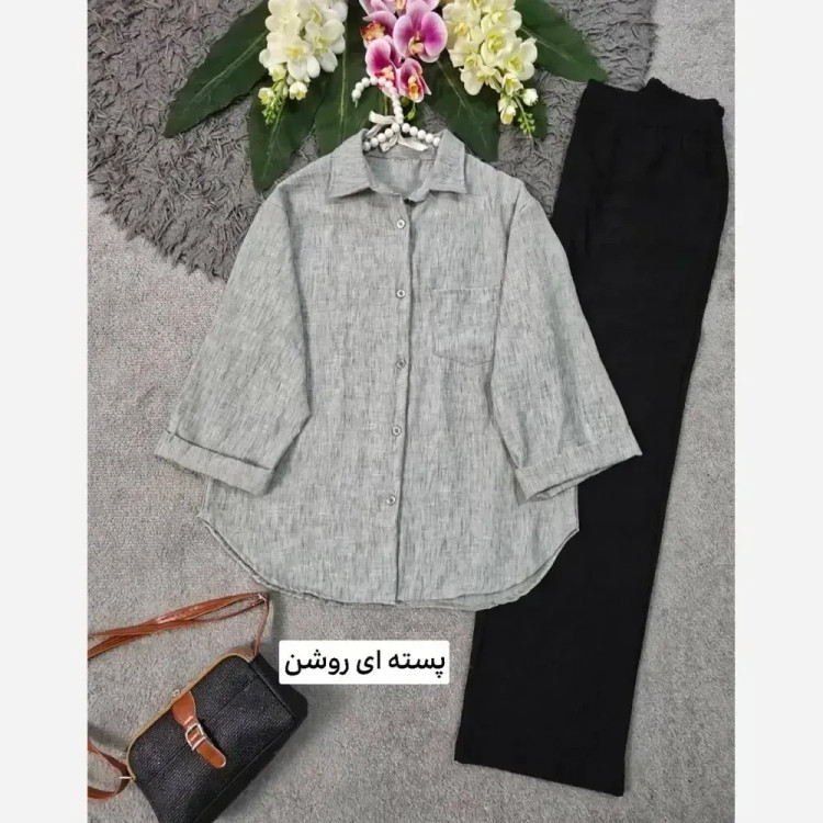 شومیز زنانه لنین خارجی کنفی مدل حنین فری سایز 36 تا 46
