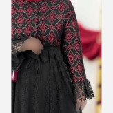 پیراهن زنانه مجلسی مدل فاخر جنس تافته و دانتل سایز 38 تا 46