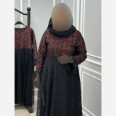 پیراهن زنانه مجلسی مدل فاخر جنس تافته و دانتل سایز 38 تا 46